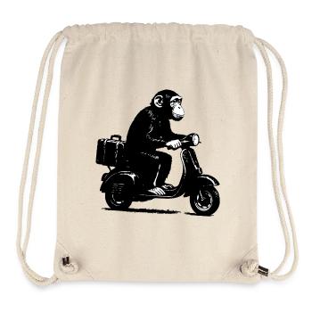 Retro Affe auf Moped | Roller-Affe - Stanley/Stella recycelter Gym Bag - Naturweiß - Vorne