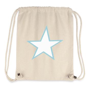 Leuchtender Stern mit blauer Umrandung - Stanley/Stella recycelter Gym Bag - Naturweiß - Vorne