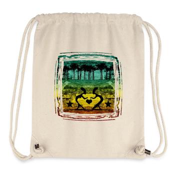 Heart in the forest with reggae colors - Stanley/Stella Recycled Gym Bag - natural - Front