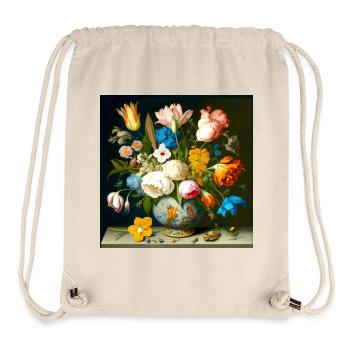 Elegant flower vase colorful flowers Flemish - Stanley/Stella Recycled Gym Bag - natural - Front
