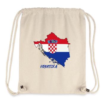 Conception du drapeau de la Croatie sur la carte - Sac à cordon recyclé Stanley/Stella - blanc naturel - Devant