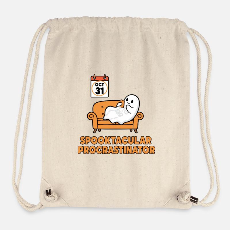 Spooky Ghost Procrastinator Design - Stanley/Stella Recycled Gym Bag - natural