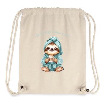 Lazy Glam Sloth - Je me suis réveillé glamour - Sac à cordon recyclé Stanley/Stella - blanc naturel - Devant
