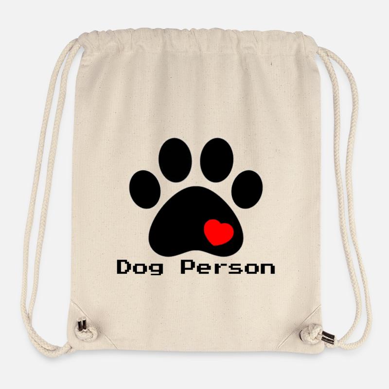 patte de chien avec coeur en rouge - Sac à cordon recyclé Stanley/Stella - blanc naturel