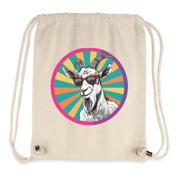 Casual Goat Portrait with Sunglasses - Stanley/Stella Recycled Gym Bag - natural - Front
