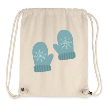 Winter Fäustlinge Schneeflocke Design - Stanley/Stella recycelter Gym Bag - Naturweiß - Vorne