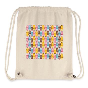 Cute kawaii figure patterns in pastel colors - Stanley/Stella Recycled Gym Bag - natural - Front