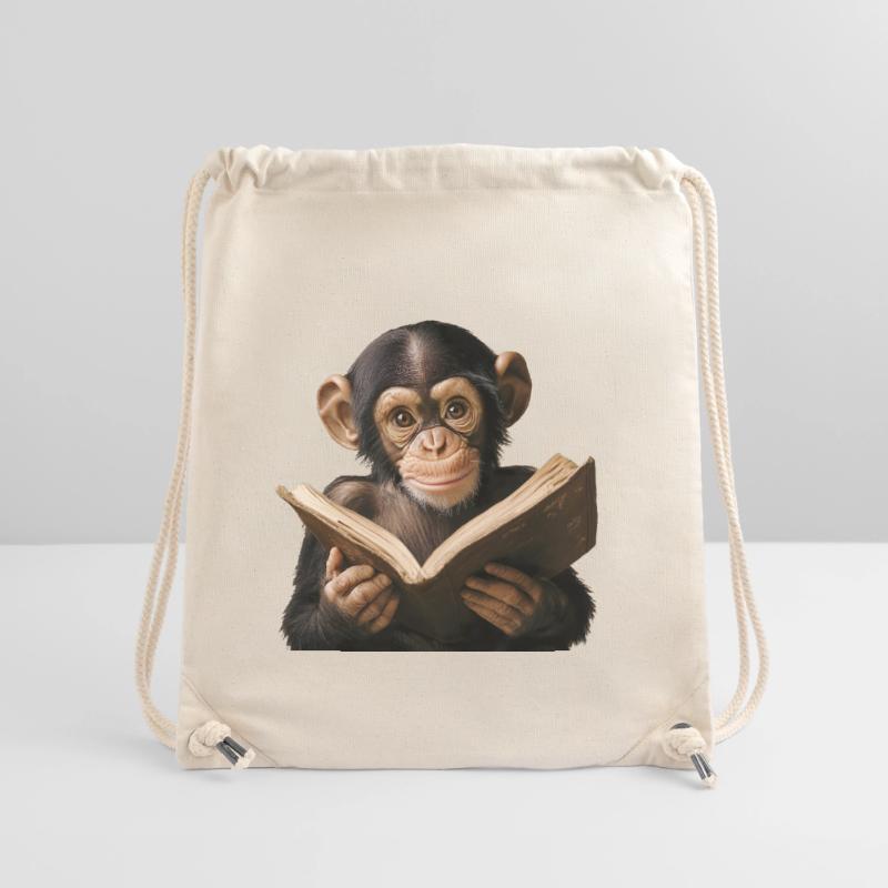 Inquisitive monkey with book Stanley/Stella Recycled Gym Bag