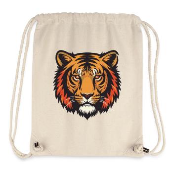 Ausdrucksstarker Tiger Kopfeindruck - Stanley/Stella recycelter Gym Bag - Naturweiß - Vorne