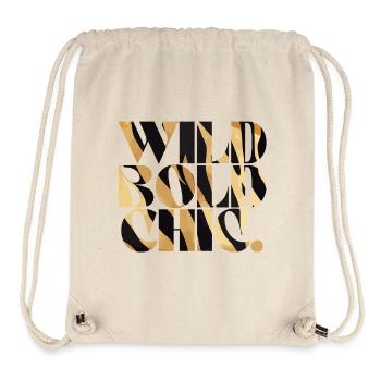 Typographie imprimée Wild Bold Chic - Sac à cordon recyclé Stanley/Stella - blanc naturel - Devant