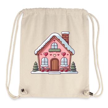 Chalet coeur douillet en hiver - Sac à cordon recyclé Stanley/Stella - blanc naturel - Devant