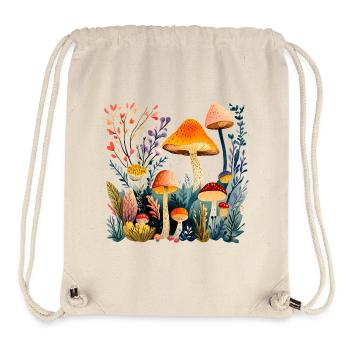Groupe de champignons forestiers dans la forêt d’automne - Sac à cordon recyclé Stanley/Stella - blanc naturel - Devant