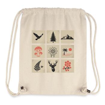 Natur Briefmarken Collage - Stanley/Stella recycelter Gym Bag - Naturweiß - Vorne