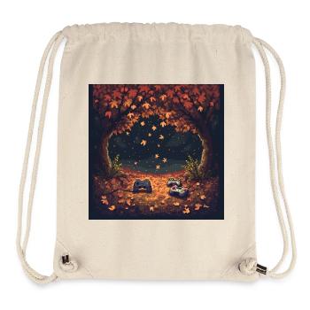 Pixel Autumn Leaves - Stanley/Stella recycelter Gym Bag - Naturweiß - Vorne