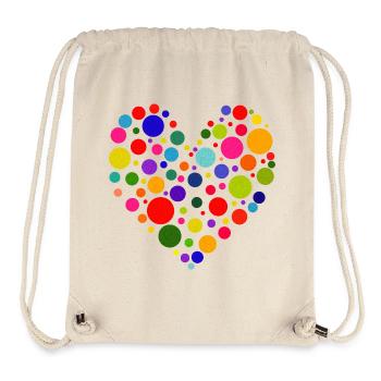 Colorful Circle Heart Pattern - Stanley/Stella Recycled Gym Bag - natural - Front