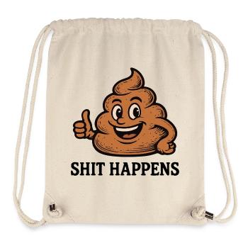 Shit Happens Funny Poop Pile Chemise Fun - Sac à cordon recyclé Stanley/Stella - blanc naturel - Devant