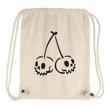 Crâne de cerisier – Motif effrayant d’Halloween - Sac à cordon recyclé Stanley/Stella - blanc naturel - Devant