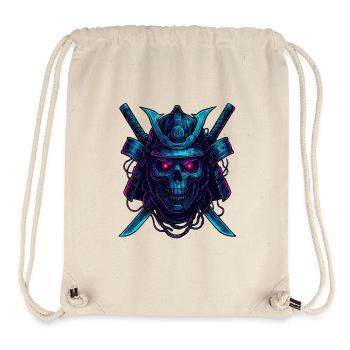 Cyber Samurai Skull Neon Design - Stanley/Stella Recycled Gym Bag - natural - Front