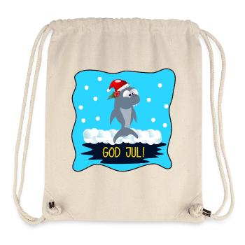 Frohe Weihnachten Lustiger Hai - Stanley/Stella recycelter Gym Bag - Naturweiß - Vorne