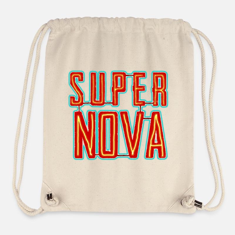 Lettrage néon Super Nova - Sac à cordon recyclé Stanley/Stella - blanc naturel