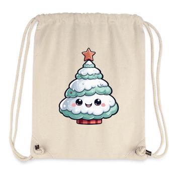 Étoile d’arbre enneigé pastel - Sac à cordon recyclé Stanley/Stella - blanc naturel - Devant