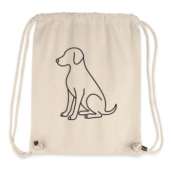 Croquis de chien assis – Motif animalier - Sac à cordon recyclé Stanley/Stella - blanc naturel - Devant