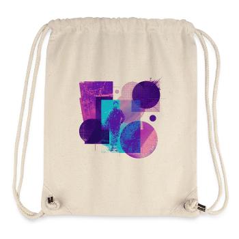 Retrofuturistic Silhouette Geometric Collage - Stanley/Stella Recycled Gym Bag - natural - Front