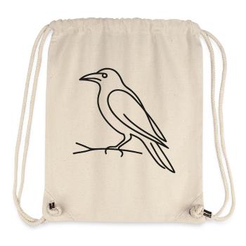 Croquis de corbeau - Motif effrayant d’Halloween - Sac à cordon recyclé Stanley/Stella - blanc naturel - Devant