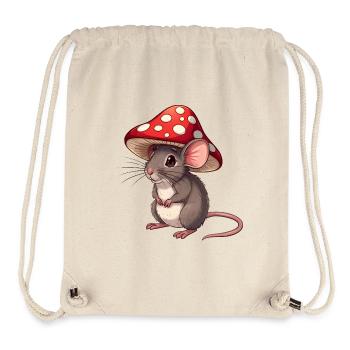 Mäuschen mit Fliegenpilz-Hut Süßes Waldmotiv - Stanley/Stella recycelter Gym Bag - Naturweiß - Vorne