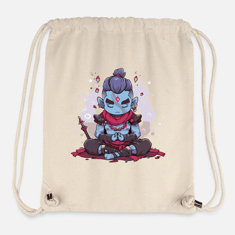 Oni bleu en méditation mystique - Sac à cordon recyclé Stanley/Stella - blanc naturel