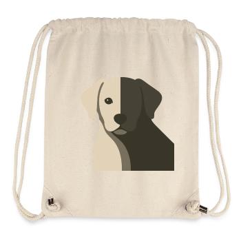 Baby Hund Puppy Schatten Gesicht Porträt - Stanley/Stella recycelter Gym Bag - Naturweiß - Vorne