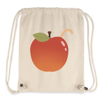 Apfel mit gebogenem Wurm-Akzent - Stanley/Stella recycelter Gym Bag - Naturweiß - Vorne