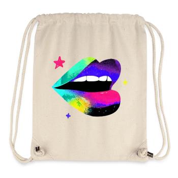 Prismatic Rainbow Lips Pop Art - Stanley/Stella Recycled Gym Bag - natural - Front