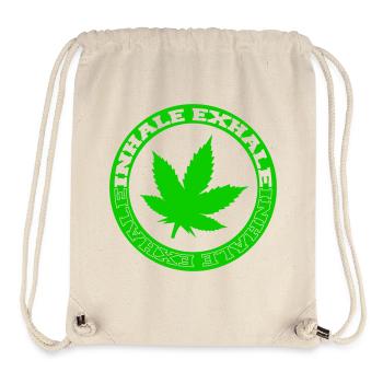 Hemp Leaf Circle Emblem - Stanley/Stella Recycled Gym Bag - natural - Front