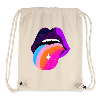 Cosmic Rainbow Tongue Lips - Stanley/Stella Recycled Gym Bag - natural - Front
