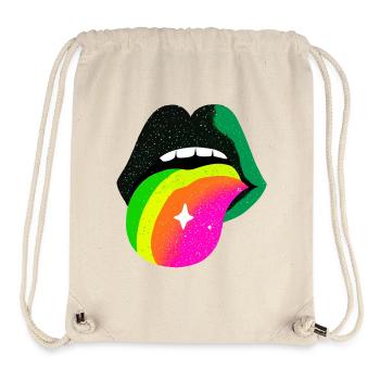 Rainbow Tongue Pop Art Lips - Stanley/Stella Recycled Gym Bag - natural - Front