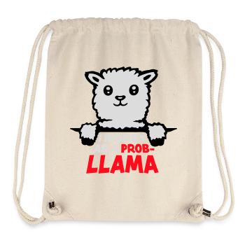 Je m’identifie comme un probllama Cool Lama Problem Spruch - Sac à cordon recyclé Stanley/Stella - blanc naturel - Devant