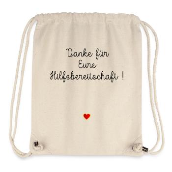 Cœur, merci, serviabilité - Sac à cordon recyclé Stanley/Stella - blanc naturel - Devant