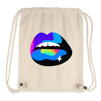 Kosmische Regenbogenlippen - Stanley/Stella recycelter Gym Bag - Naturweiß - Vorne