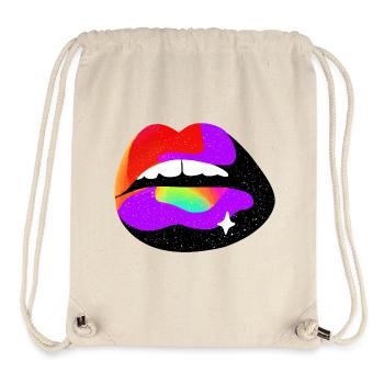 Kosmische Regenbogenlippen - Stanley/Stella recycelter Gym Bag - Naturweiß - Vorne