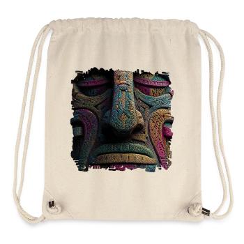 Masque Totem de Relief de Couleur Aztèque - Sac à cordon recyclé Stanley/Stella - blanc naturel - Devant