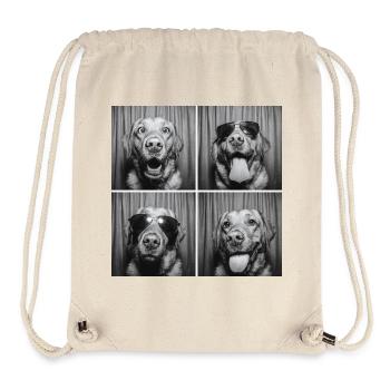 Funny Labrador Dog Retro Photo Booth - Stanley/Stella Recycled Gym Bag - natural - Front
