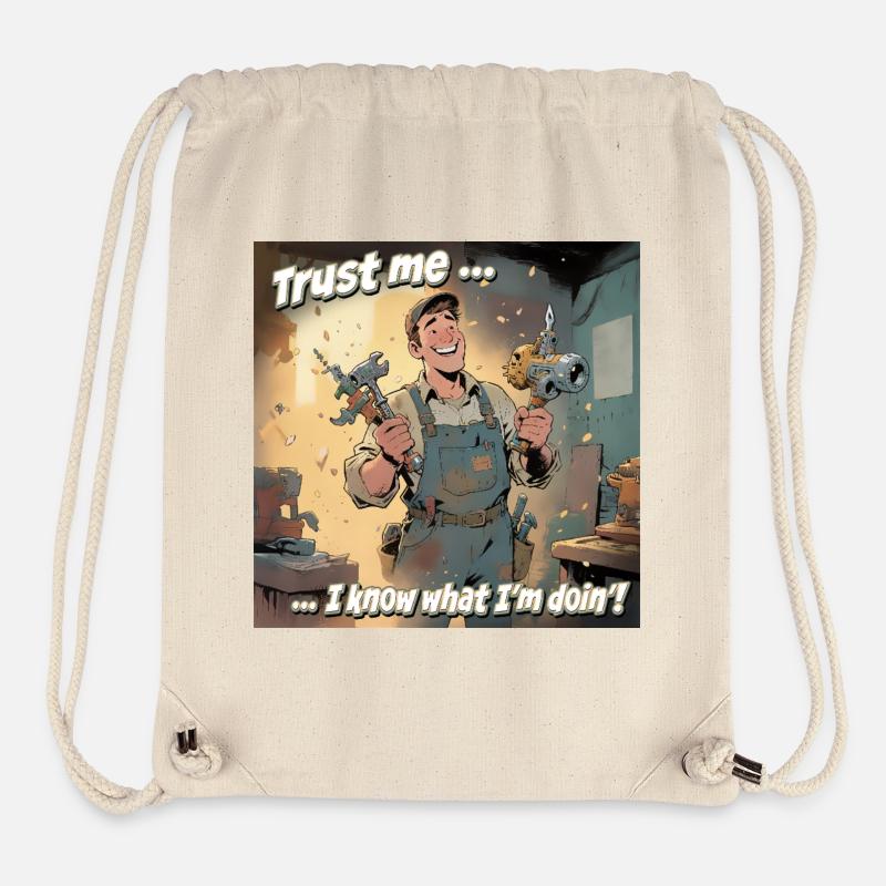 Croyez-moi, je sais ce que je fais ! - Sac à cordon recyclé Stanley/Stella - blanc naturel