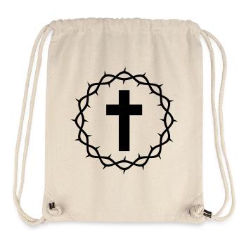 Cross and crown of thorns - Stanley/Stella Recycled Gym Bag - natural - Front