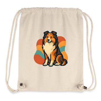 Lebhafter Shetland-Schäferhund Sunburst - Stanley/Stella recycelter Gym Bag - Naturweiß - Vorne