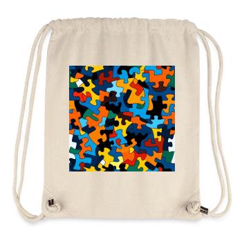 Colorful puzzle piece pattern - Stanley/Stella Recycled Gym Bag - natural - Front