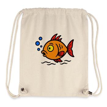 Joyeux dessin animé poisson Orange - Sac à cordon recyclé Stanley/Stella - blanc naturel - Devant