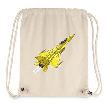 Gelber Jet Fighter Skizze - Stanley/Stella recycelter Gym Bag - Naturweiß - Vorne