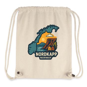 Sonnenuntergang am Nordkap bei Klippan in Norwegen - Stanley/Stella recycelter Gym Bag - Naturweiß - Vorne