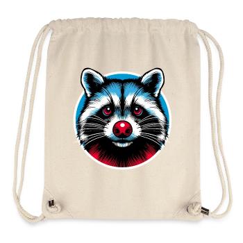Racoon - Je suis venu pour rester - Sac à cordon recyclé Stanley/Stella - blanc naturel - Devant